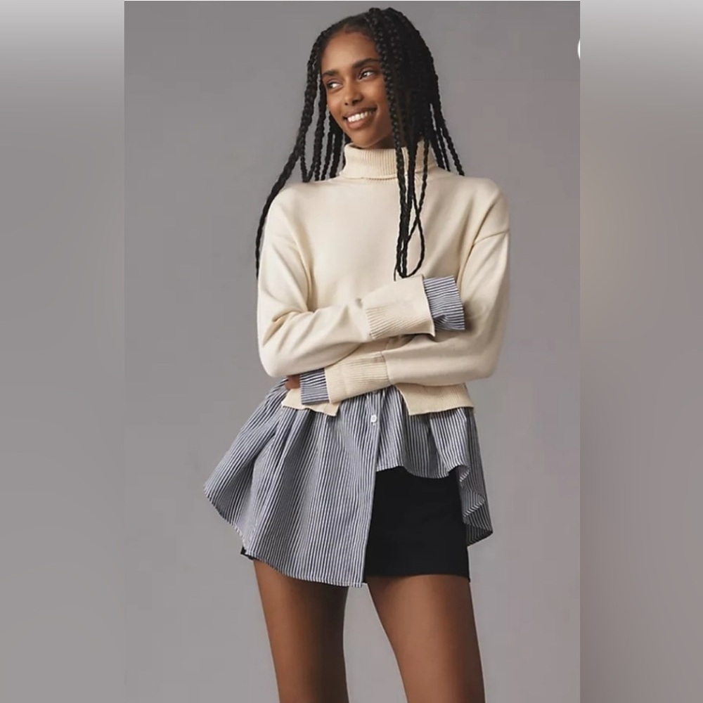 Anthropologie AVANTLOOK SPLIT TURTLENECK SWEATER
